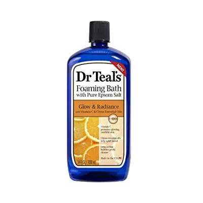 Dr Teals Foaming Bath with Epsom Salt + Glow and Radiance Vitamin C 34oz