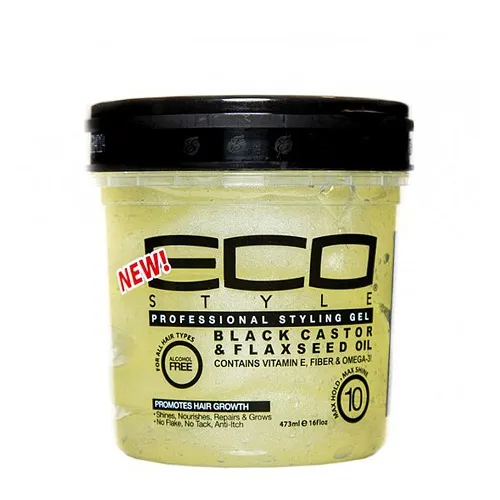 Eco Style Professional Styling Gel Black Castor & Flaxseed Oil 16oz