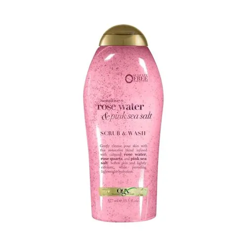 OGX Rosewater and Pink Sea Salt Body Scrub And Wash